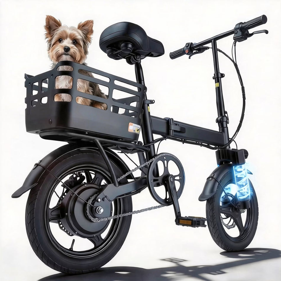 APYEAR 14" Folding Ebike with Storage Basket